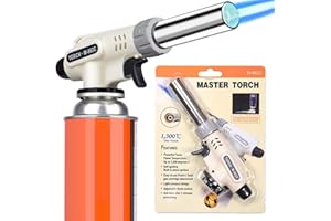 Striludo Culinary Professional Kitchen Butane Torch, Upgrade Creme Brulee Blow Torch for Cooking, Adjustable Flame with Reverse Use(Butane Gas Not Included)