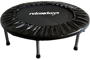Relaxdays inomhustrampolin, Ø 95 cm, val av färg | Hopfällbar minitrampolin för upp till 100 kg, sport och gymnastik, fitnesstrampolin
