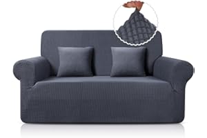 TAOCOCO Sofa Cover 2 Seater, Stretch Sofa Slipcovers Spandex Jacquard Couch Cover, Sofa Protectors From Pets (1 Pieces, Dark Grey)