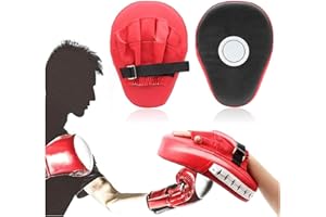 MIRRWIN Cible Kick Boxing Pads Mitaines Boxe en Cuir Bouclier Courbe Boxing Pad Cuir Incurvé Plaquettes pour Boxe MMA Muay Thai Entraînement
