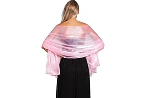 Central Chic Silky Pashmina Iridescent Wrap Stole Shawl For Weddings Bridal Bridesmaids Proms & Parties 24 Colours