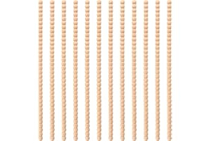 SINBANA 12stk Zierleiste Holzperlen, 40cm Lang Halbrund Dekorativ Zierleiste Holz für Hauswand Tür Fenster Kleiderschrank Regal DIY Dekoration