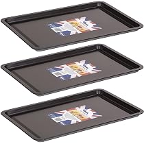 Lot De 4 Plaques De Cuisson Antiadhésives - 38 Cm, 35 Cm, 32 Cm, 28 Cm - Noires, Pour Four Et Lave-vaisselle - Par KITCHENEUR - 8