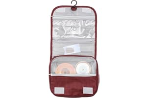 SJFNJN Ostomy Colostomy Travel Bag Hanging Ostomy Supplies Bags for Ostomy Colostomy Foley Catheter, Medical Supplies Ileostomy Ostomy Pouch Accessories Hanging Toiletry Organizer (Wine Red)