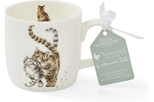 Royal Worcester Wrendale Designs Feline Good Single Mug 0.31L Featuring cat Design to Front and Rear