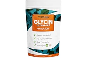 ‎PROFUEL Glycin Pulver 1kg - optimal hochdosiert mit 10 g Glycin pro Tag - Glycin Ultrapure mit über 99,9% Reinheit - Aminosäure ohne Zusatzstoffe - laborgeprüft mit Zertifikat - Vorrat für 100 Tage