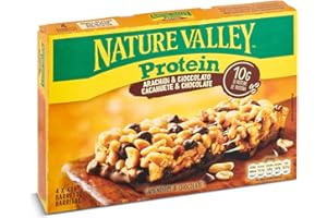 Nature Valley Protein, Barritas de Cacahuete y Chocolate con 10g de Proteína, Sin Gluten, Apto para Vegetarianos, 4x40g