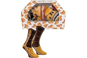 Rainbow Socks - Hombre Mujer Calcetines Croissant Graciosos - 1 Par