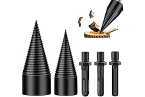 XIMKONTER Holzspalter Schraube Kegel,32mm+50mm Spaltholzkegel Holzspalterbohre,mit 3 Bohrgriffe,Brennholzbohrer Spalter,Brennholz Bohrer für Haushalt,Bohrer Holzspalter Original