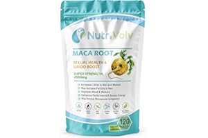 NutriVolv Maca Root Supplement 2000mg | 120 Vegan Tablets | High Strength Energy, Stamina & Endurance Support | Fertility & Hormone Balance for Men & Women | Libido & Vitality Booster | UK Made