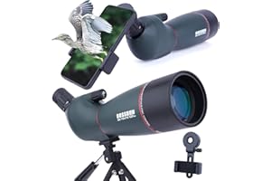 NEYLANG Telescopio Terrestre, Zoom de 20-75x70 mm Lente óptica Totalmente Multicapa Telescopio de Diseño de con Ocular móvil y a Prueba de Niebla con Kit de Montaje Rápido para Teléfono Inteligente y Trípode