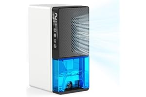 HomeNova Quiet Dehumidifier for Bedroom, 2300ml Small Dehumidifiers with Auto Shut Off, 24H Timer, Auto Defrost & 7 Colour Light, Portable Dehumidifier for Bathroom, Wardrobe and Basement