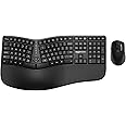 Amazon Basics Pro Series Wireless Ergonomic Keyboard with Mouse|2.4GHz & Bluetooth | Multi-Device Support | 12 Programmable Keys | Cushioned Wrist Rest | 48 Hr Playtime | PC,Laptop,Tablet Compatible
