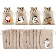 5 Weihnachtstüten Aus Samt Mit Geweih-Motiv & Kordelzug – Für Süßigkeiten, Geschenke & Deko
