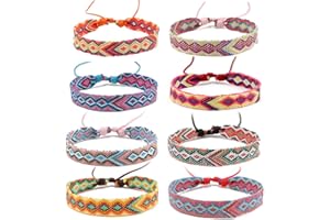 Lucktao 8-16Stück Freundschaftsarmband,Gewebte Armbänder, Handgefertigtes Geflochtenes Armband Verstellbar,Handgefertigt Freundschaftsarmbänder,Freundschaft Multi Farbe Unisex Armband.…