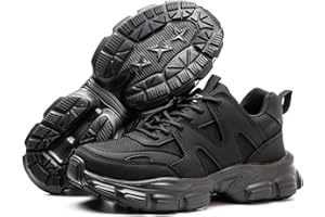 TBNOI Safety Trainers Women Safety Shoes Thick Sole Lightweight Steel Toe Cap Trainers Puncture Proof Ladies Work Trainers for Hazardous Workplace UK Size 3-7