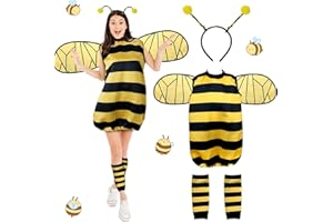 Joxessaien Kostium pszczoły damski kostium dla dorosłych, na karnawał, Cosplay, Halloween, karnawał, imprezę tematyczną, przebranie na imprezę, zabawny strój