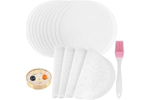FAMCUCHE 14 Pièces Cuisson Vapeur Mesh, 25cm Panier Vapeur Bambou Mat, Anti-Adhérent Paniers Cuit-Vapeur Steamer Maille Ronde, Cuiseur Vapeur Bambou Mesh pour Petits Pains Cuits à La Vapeur, Boulettes
