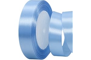 POPOYU 22m Pale Blue Ribbon Pale Blue Satin Ribbon 20mm, PaleBlue Hair Ribbon.Cake Bows for Easter Gift Wrapping Fabric Polyester SatinRibbon for Gift Wrapping Hair Bows Cake Easter VJ Day 80th Anniversary