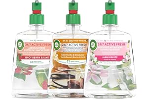 ‎AIR WICK Air Wick Active Fresh – Wasserbasierter Automatischer Lufterfrischer – Raumduft Süße Düfte – 3 x 228 ml Nachfüller