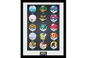 GB Eye Limited GB Eye, Pokemon, Pokeball, Foto incorniciata, 40,6 x 30,5 cm, Legno, Vari, 52x44x3 cm, 103 unità
