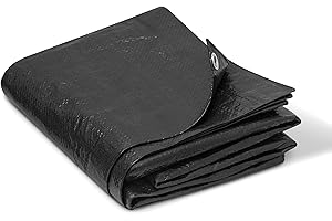 A-TEX® Abdeckplane 90 g/m² (3 x 4 m Schwarz) | Verschiedene Größen und Farben wählbar | Plane mit Ösen | Gewebeplane Gartenplane Bauplane Schutzplane | wasserdicht | reißfest | UV-stabilisiert