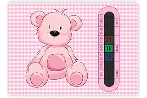 FUNKY MONKEY HOUSE Pink Teddy Bear Nursery and Baby Room Thermometer