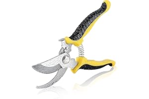 JASNI Pruning Shears Garden Scissors Patch Ergonomic Grip Lightweight Hand Garden Secateurs for Cutting Tool Stainless Steel Sharp Blade Clipper for Pruning,Trimming Green Shears with Locking Mechanism