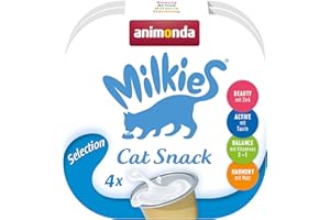 animonda Milkies Katzensnack mit Milch - Selection (15 x 4 Cups), portinierte Milch Katzensnacks für erwachsene Katzen