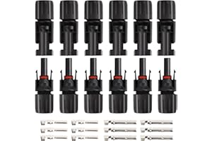 JOYAN Connettore solare MC4-6 Coppie Maschio/Femmina, Impermeabile IP67, Connettori per Impianti Solari, Connettori per Cavi Fotovoltaici