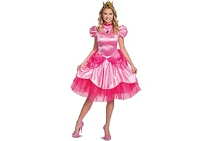 DISGUISE Deluxe Official Super Mario Princess Peach Costume Adult, Halloween Costumes Adults