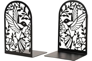 Greyoe Serre Livre Métal, Lot de 2 Supports de Cale Livre, Serre-Livre, Serre Livres pour Pupitre de Lecture, Pupitre, Serre-Livres pour Bureau, école, Maison, Bibliothèque, Noir (Colibri)