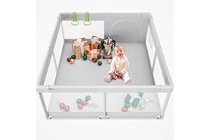 Fodoss Baby Playpen, Playpen for Babies and Toddlers, 47x47inch Small Baby Play Pen,Toddler Playpen for Apartment,Play Yard for Baby,Baby Activity Play Fence, Extra Large Baby Playard