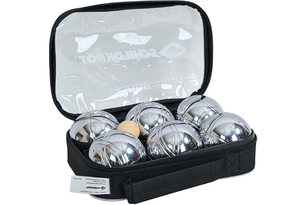 Schildkröt Set de Pétanque en Acier, Boccia, 2x3 Balles, 1x Cochonnet et 1x Télémètre, dans Un Étui de Transport Refermable, 970011