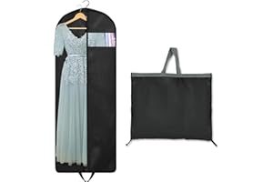 YSFVNP Dress Bags Covers Long, Clothes Covers, Lightweight Eco Friendly Long Dress Bags Covers with Zip Waterproof Breathable Garment Storage Bags for Storage and Travel(Black)
