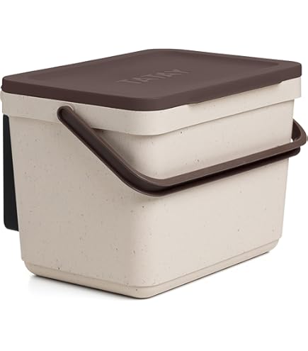 Tatay Cubos de Basura Reciclaje Easy Waste 20L | Set de 4 | Diseño Modular y Apilable | Tapa con Sistema Click | Asa de Transporte Integrada | Hecho de Material Reciclado | 35x27x36 cm - Ecohome