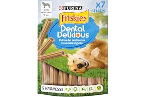 Purina Friskies Dental Delicious Snack Cane Pollo, 6 Confezioni da 200 g