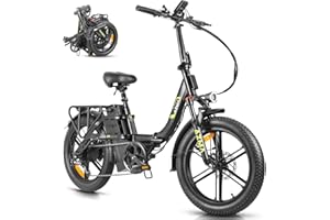 KIMDYMA Bici Elettrica Pieghevole, 20" x 3.0 Bici Elettrica 36V 20.8Ah Rimovibile Batteria, Autonomia 140KM, 7 Velocità E-Bike, Bicicletta Elettrica Uomo Donna