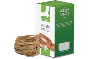 Q-Connect Rubber Bands No.69 150 x 6mm 500g KF10554,yellow|grey|brown|white