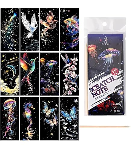 Yuqilin 24 Cartes à Gratter + 2 Stylets – Activité Manuelle Arc-en-ciel Pour Enfants Et Adultes – Idéal Pour Cartes, Carnets, Cadeaux Noël