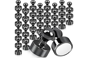 FPMYB 40 Stück Magnete Stark Schwarz 12 X 16mm Mini Magnetenn, Neodym Magnete Extra Stark Magnete für Magnettafel, Starke Magnete für Kühlschrank, Pinnwand, Kegelmagnete, Whiteboard, Büro