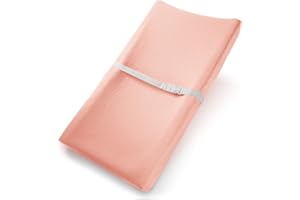 Comfy Cubs Muslin Fitted Changing Mat Cover - 100% Cotton, Soft & Breathable, Universal Fit Baby Changing Pad Cover for Flat & Curved Mats - Machine Washable & Gentle on Baby’s Skin - Lace Pink