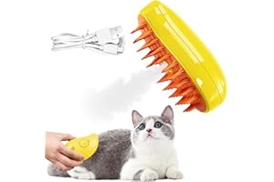OneNine Spazzola per gatti con vapore, Spazzola per gatti con vapore, Spazzola per gatti con acqua, Spazzola per cani a vapore (Giallo Mango)