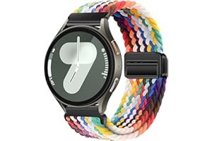 XMUXI Nylonowa bransoletka 20 mm do Samsung Galaxy 7/6/5/4 40 mm 44 mm, Galaxy 6 Classic/5 Pro/4 Classic magnetyczny pasek do zegarka, dla kobiet i mężczyzn, elastyczny, pleciony