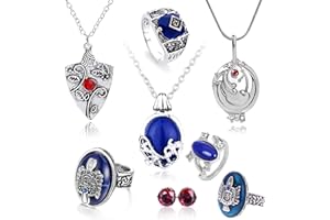 HJYZY 8 uds. Vampire Diaries Jewelry Daywalking Katherine Sapphire Elena Gilbert Apertura Vervain Locket Bonnie Collar Salvatore Damon Stefan Finger Family Crest Ring Diamond Stud Pendientes