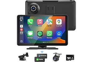 AONEREX Wireless Apple CarPlay Android Auto Screen for Car Stereo 9" 1080P Front Reverse Camera Touch Screen Portable Sat Navi Vedio Music Player Bluetooth WiFi, Live Maps, Voice Control, Mirror Link