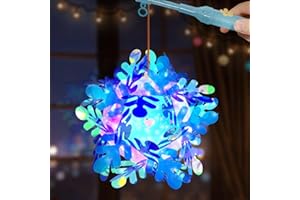 ANIEPAA Laterne St Martin, Laterne Kinder, DIY Selbstgebaute Laterne, Laterne Kinder mit Stab LED, Laternen Bastelset für St. Martin, Weihnachten, Halloween (Schneeflocke-Juwel Blau)