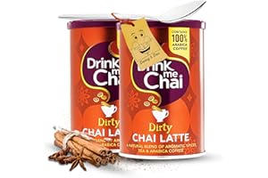 Chai Latte Bundle Includes: 2x Drink Me Chai Dirty Latte Powder (200g) Instant Tea Latte and 1x Little Spoon (Coffee/Tea Spoon) by Donny & Dev