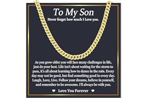 EPIRORA Gold Chain Necklace Gifts for Son, Grandson, Brother, Nephew, Happy Birthday Gifts for Boys丨Mens Cuban Chain Jewellery Christmas Presents for Son, Grandson, Brother, Nephew