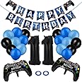 Cerolopy 25 Pcs Video Game Birthday Party Decorations Set, Video Game Party Supplies Decoration Kit Gaming Controller Balloons Gamer Foil Balloon Happy Birthday Gaming Banner (Age 11)